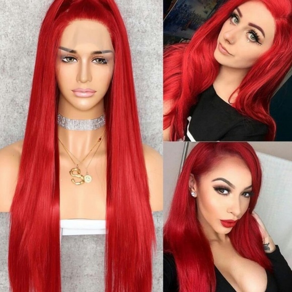 22” RED STRAIGHTLACE FRONT WIG*NEW*